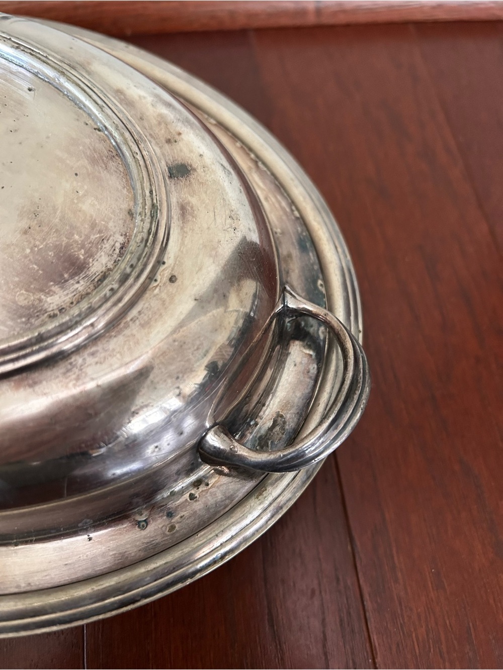 Antique Edwardian Silver Plate Oval Entree Dish Lid Birks Dingwall CG&Co marked - Picture 8 of 9